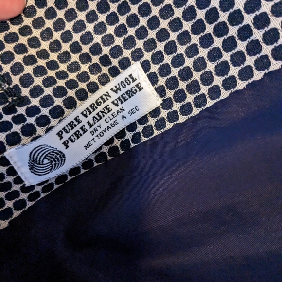 Vintage Irving Samuel Montreal Navy & White Pure Virgin Wool Jacket & Skirt … - Picture 5 of 13